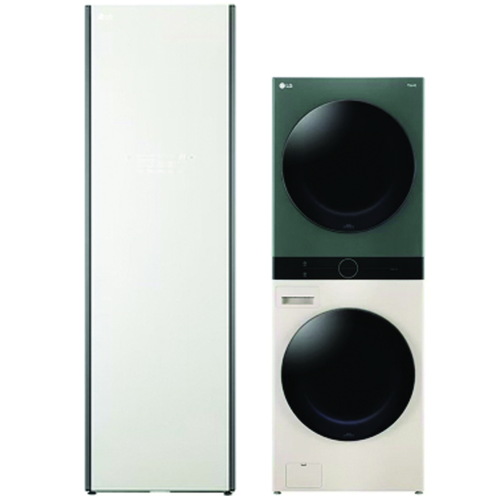 Tháp giặt sấy LG WashTower™ WT2116SHEG và Tủ chăm sóc quần áo LG Styler - Màu be S5BOC