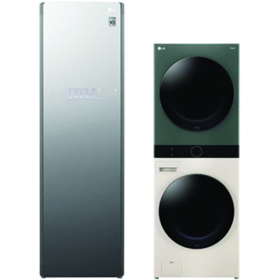 Tháp giặt sấy LG WashTower™ WT2116SHEG và Tủ chăm sóc quần áo LG Styler - Màu gương kính S5MB